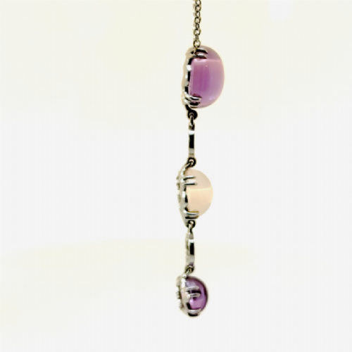 Collana in oro con ametista , diamanti e quarzo rosa presso Castignoli - Orologeria e gioielleria a Monza